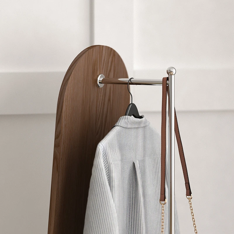 Medieval stainless steel floor-to-ceiling full-length mirror clothes hanger and coat rack integrated movable bedroom