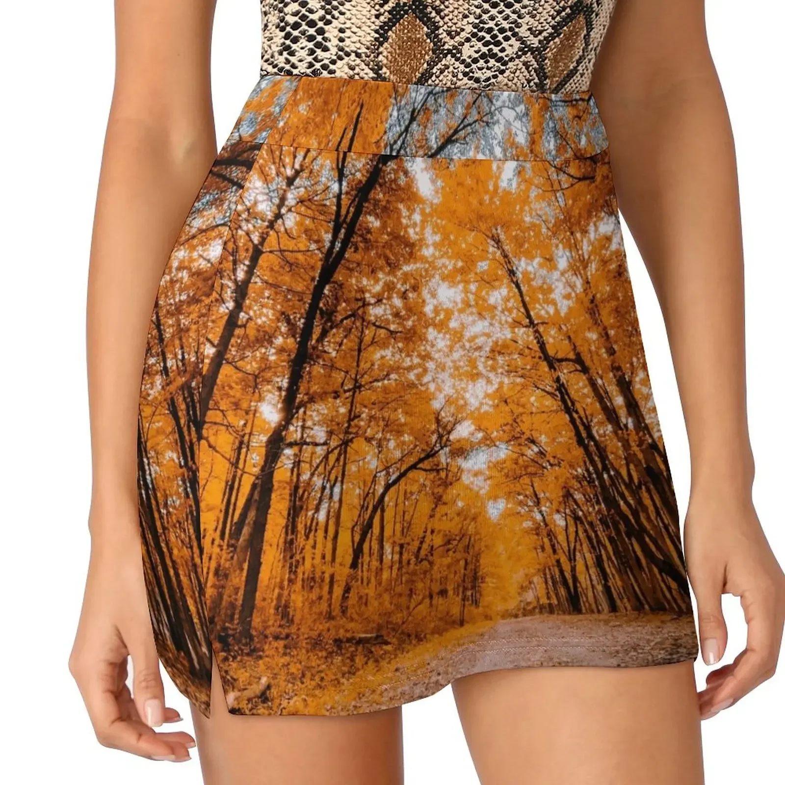 

Orange Fall Forest Trail Mini Skirt summer outfits for women 2024 womens clothing