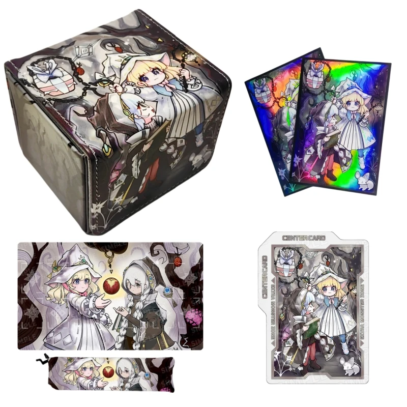 Spiel Yu-Gi-Oh! White Forest Yugioh Ocg Ygo Ptcg DIY Laser-Sammelkarten-Schutzhülle Deck-Box PU-Leder Aufbewahrungsbox Kartenunterlage