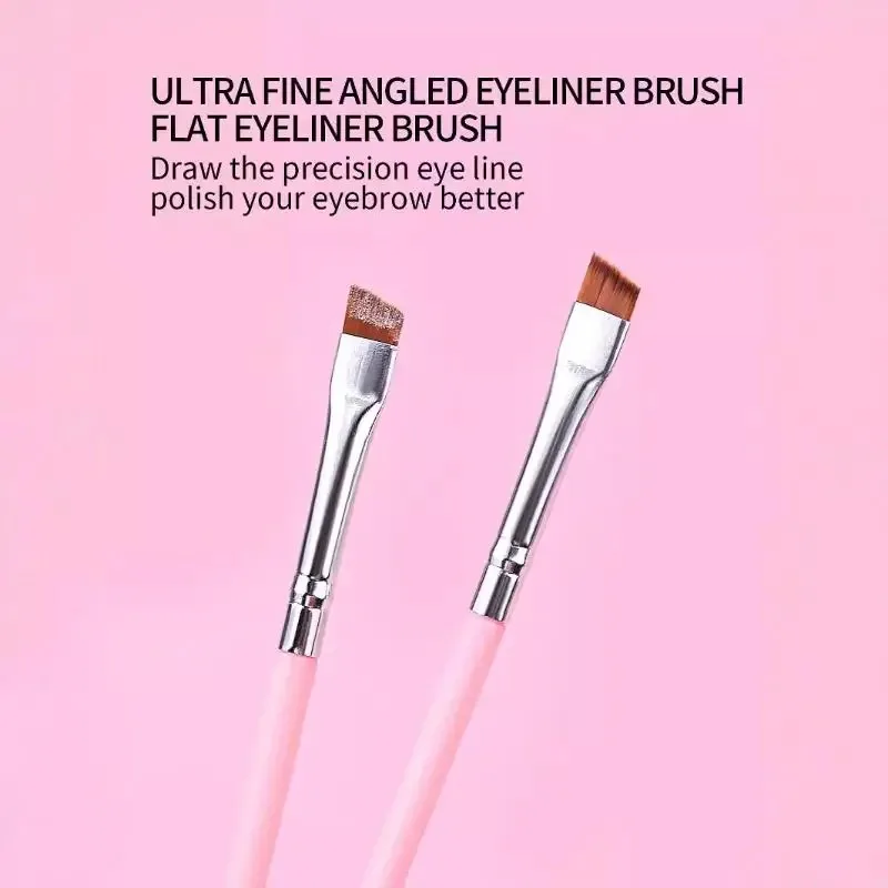 12 szt. srebrnych, super cienkich pędzli do eyelinera i miękkich pędzli do makijażu, przenośny pędzel do brwi i uniwersalne narzędzie kosmetyczne