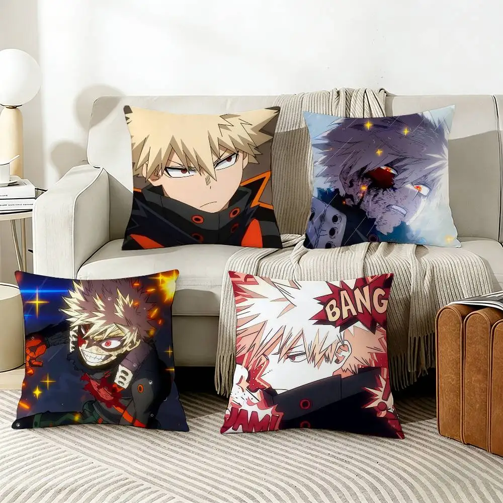 

B-Bakugo A-Anime K-Katsuki Various Sizes Square Pillow Case For Car Home Bedchamber Decor