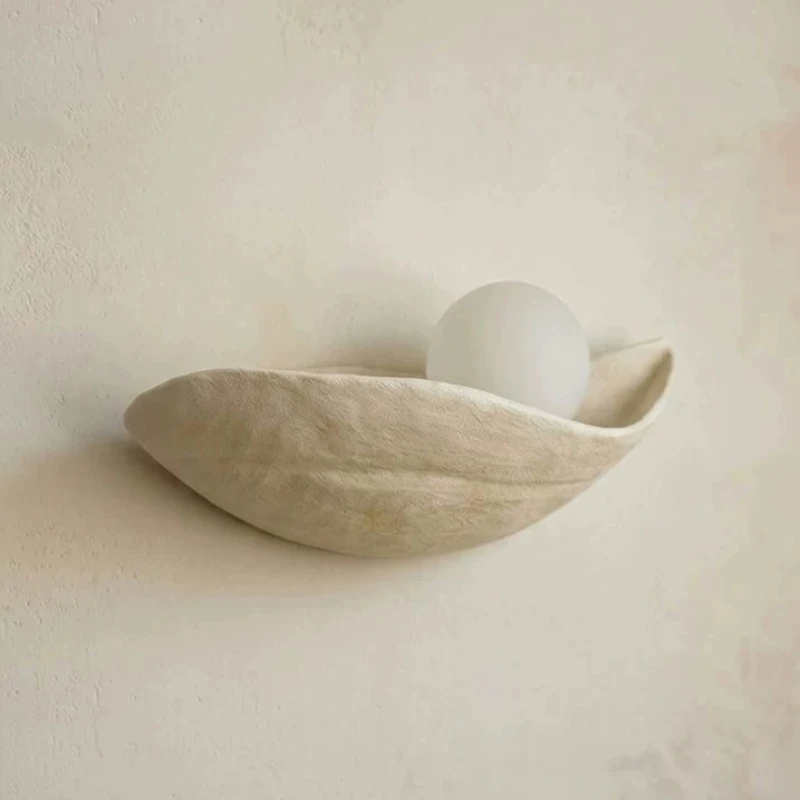 French Vintage Wall Lamp Living Room Hallway Bedroom Background LED Sconce Shell Design Wall Mounted Decoration Lighting Fixture