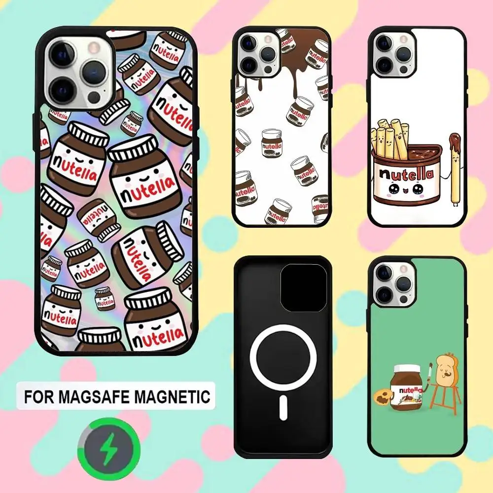

Чехол для телефона N-Nutella Cute Chocolate для iPhone 16e, 16,15,14,13,12,11, Plus, Pro, Max, Mini Magsafe с магнитной беспроводной зарядкой