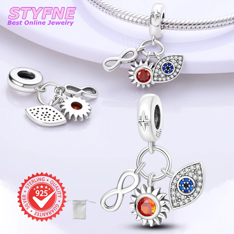 925 เงินสเตอร์ลิง Eternal Sun God Of Eye จี้ลูกปัด Fit Pandora สร้อยข้อมือ Charms ลูกปัดผู้หญิงเครื่องประดับของขวัญ