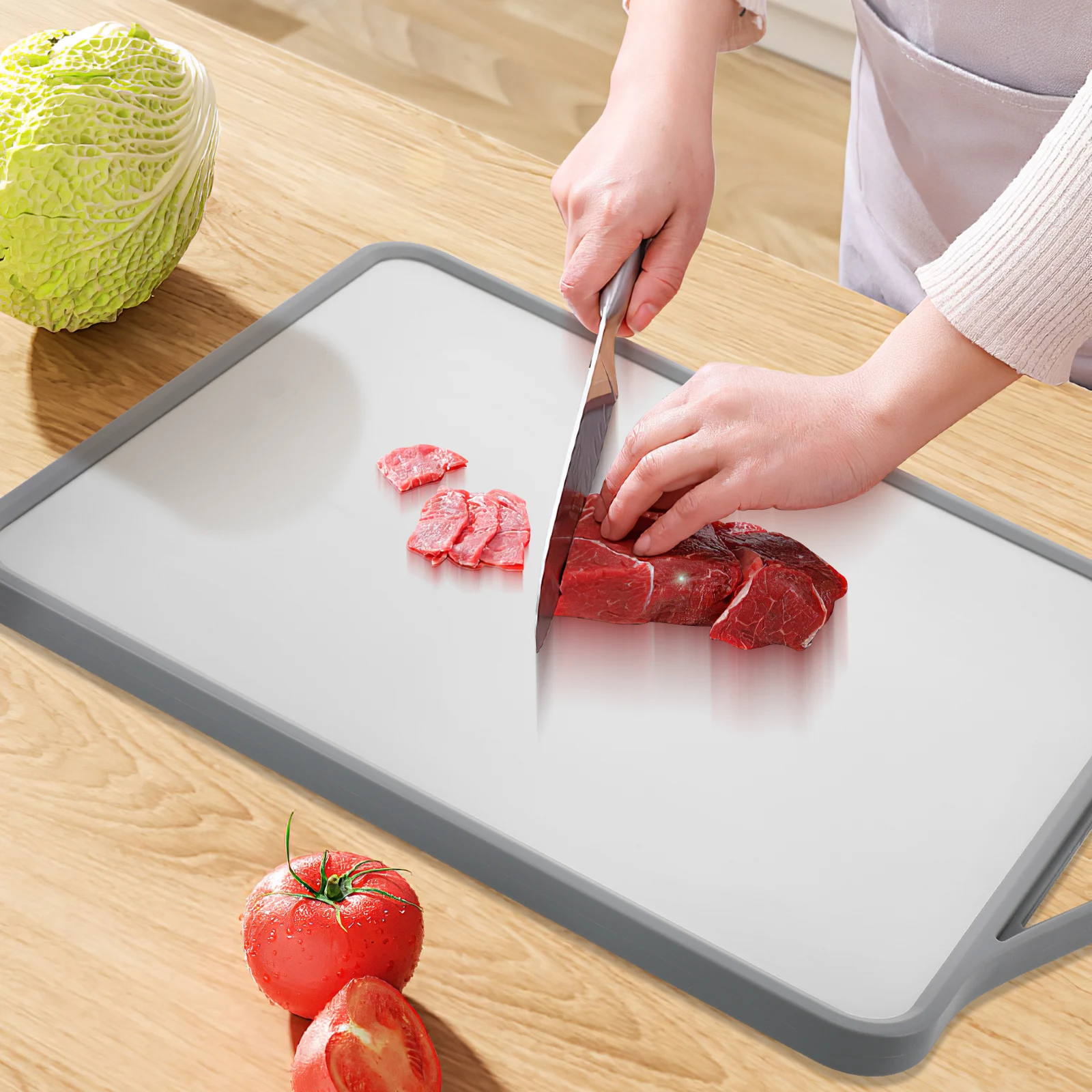

Stainless Steel Board Countertop Cutting Board Non Slip Base Dishwasher Safe Craft Chopping Boards Plastic Wood Small Large