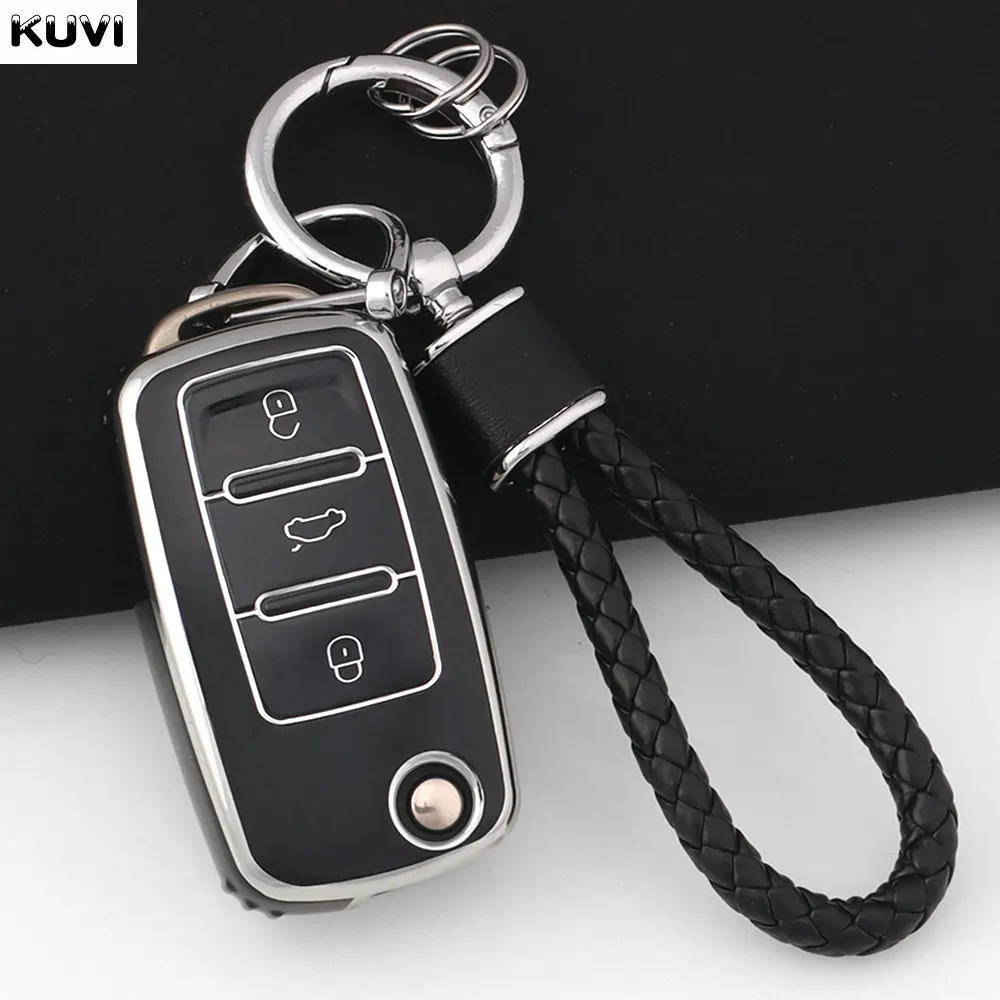 الوردي بولي TPU حافظة مفاتيح السيارة لشركة فولكس فاجن فولكس فاجن بولو تيجوان باسات B5 B6 B7 جولف 4 5 6 MK6 جيتا لافيدا لسكودا اوكتافيا المفاتيح