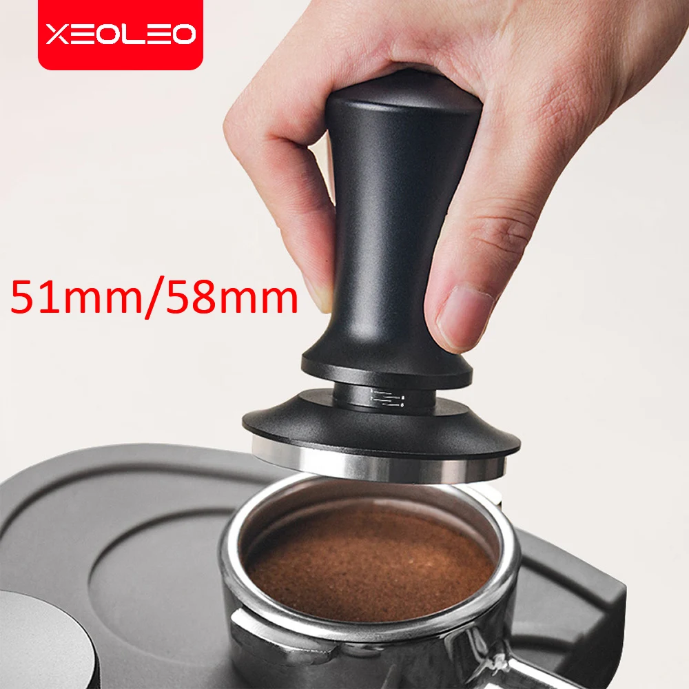 XEOLEO Powder Press Hammer 51mm/58mm Aluminum Coffee Tamper With Graduated Spring Design Metal Materials For Powerful Tamping