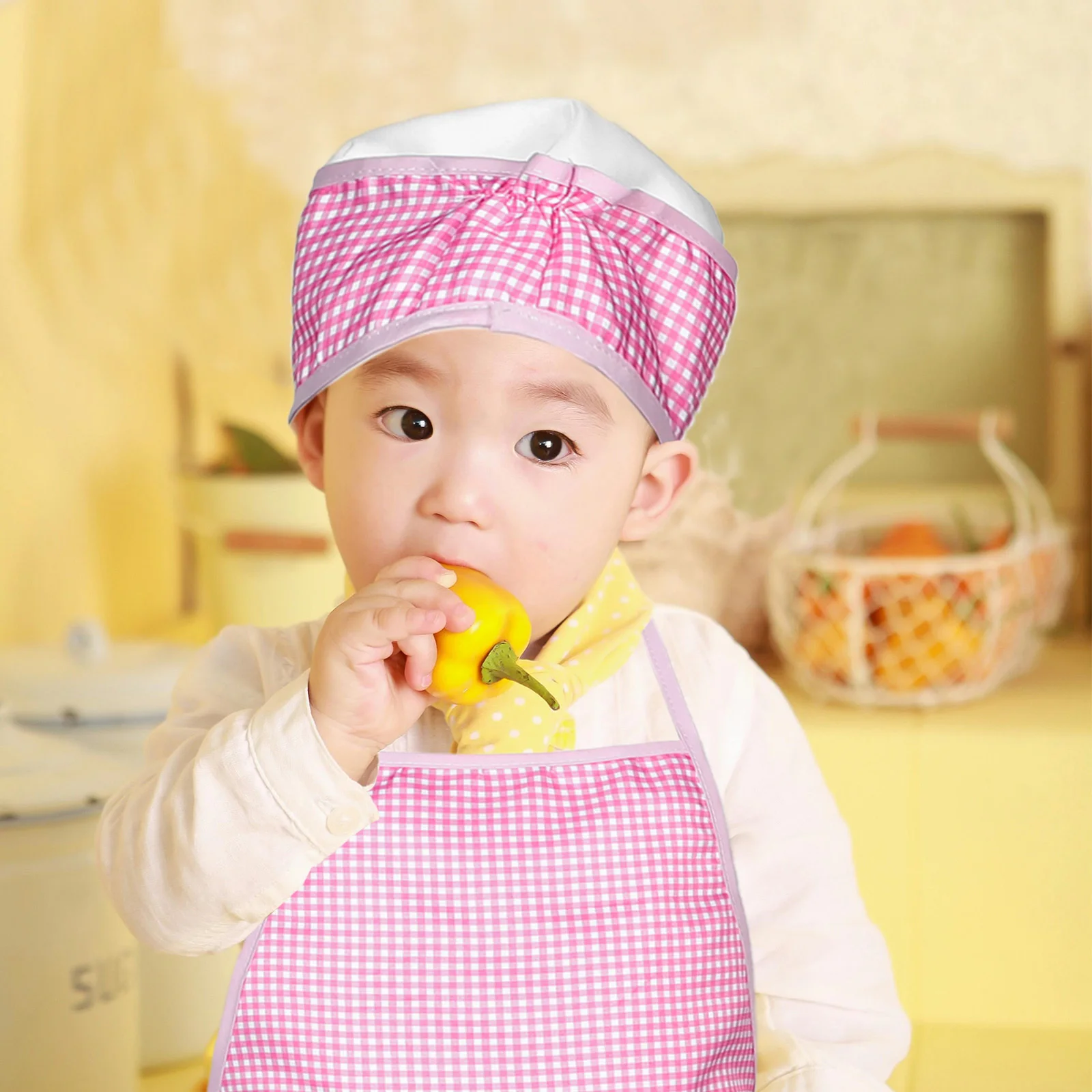 1Set Bambino Chef Grembiule Set Cinghie Regolabili Bambini Cucina Cucina Vestire Forniture di Cottura Guanto Cappello Giochi di Finta Strumenti di Cucina