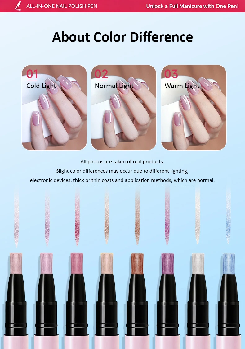 Sechs-in-Eins Nagellackstift – Einfache Anwendung von Gel-Lack, kein Unter-/Überlack erforderlich, schnelles Maniküre-Set, reisefreundlich und sauber in der Anwendung. – Detail 9