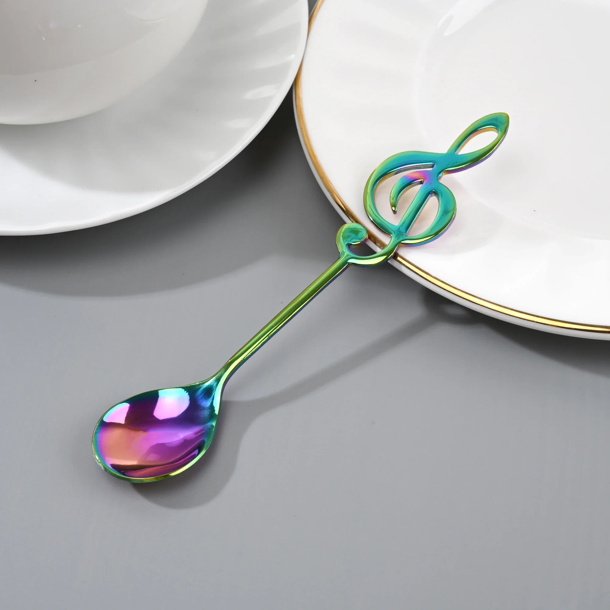 Stainless Steel Musical Note Spoon Creative Coffee Spoon Ice Cream Teaspoon Stirring Spoon Dessert Spoon Home Accessories