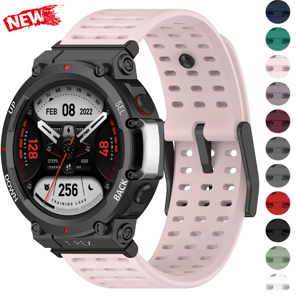 Atmungsaktives Silikonarmband für Huami-Uhr Amazfit T-Rex 3 T-Rex 2 Sportarmband für Amazfit T-Rex Pro/Ultra Martwatch-Armband