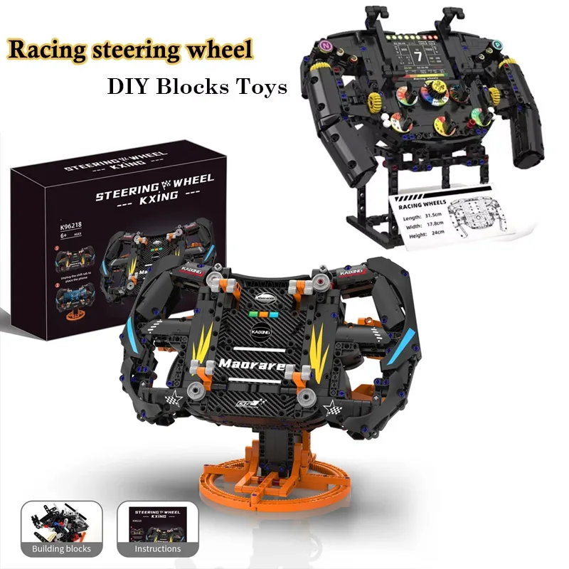 

Simulated Car Steering Wheel Model Building Blocks 96217 Boys Assembly Phone Holder Collectible Ornaments Toys MOC Bricks Gift