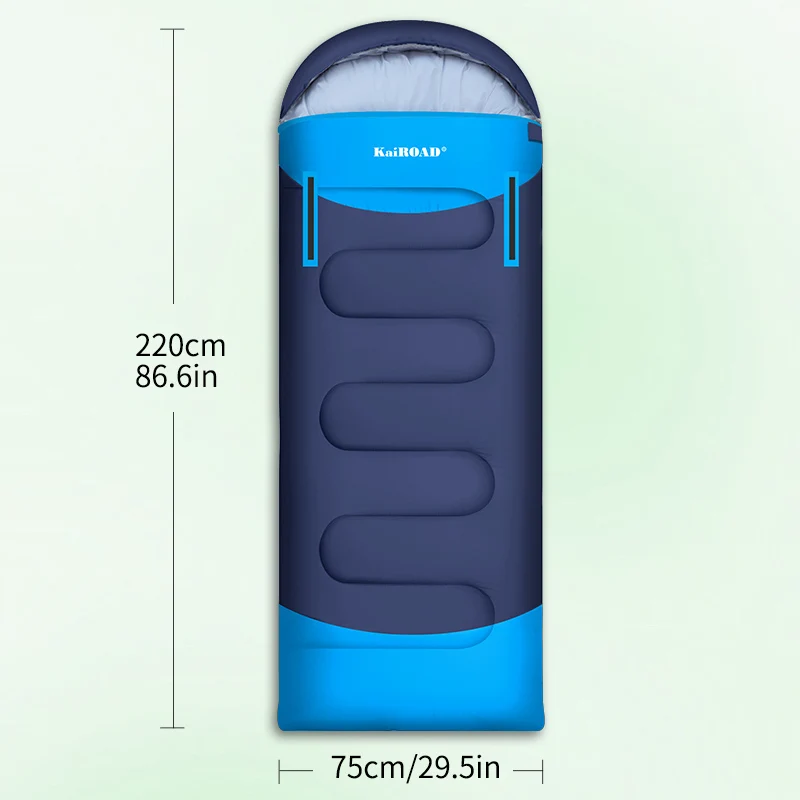 قطعة واحدة من كيس النوم Qunqing يصل إلى جميع المواسم، سميكة ومقاومة للبرد للشتاء، بطانية للتخييم في الهواء الطلق للبالغين طوال الليل