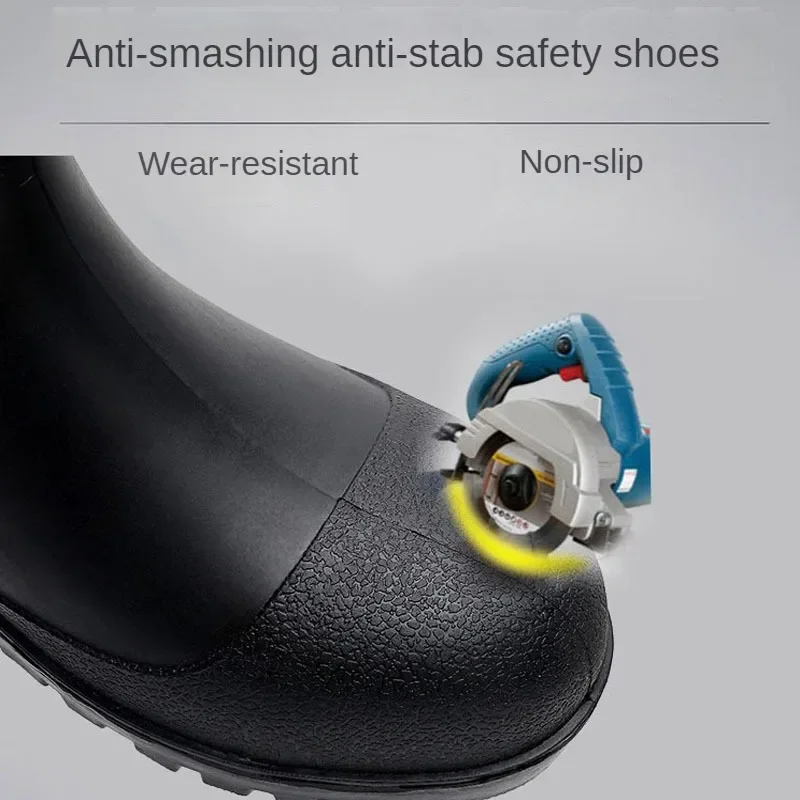 Anti Impact Anti Puncture Waterproof Industrial Labor Safety Shoes Men's Rain Boots Water Shoes Rain Shoes Mining Boots