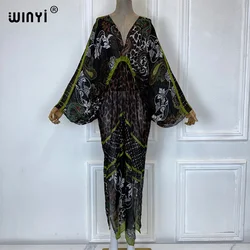 WINYI summer Elegant Dress Print Boho Muslim kaftan Sexy Lady holiday maxi beach dress Female Vestidos Party Evening Dress