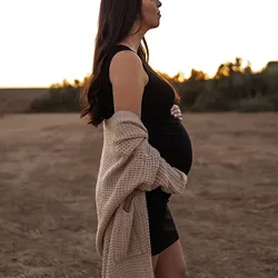 Vestido de maternidad sin mangas, vestidos de verano ajustados básicos para sesión de fotos, ropa de embarazo