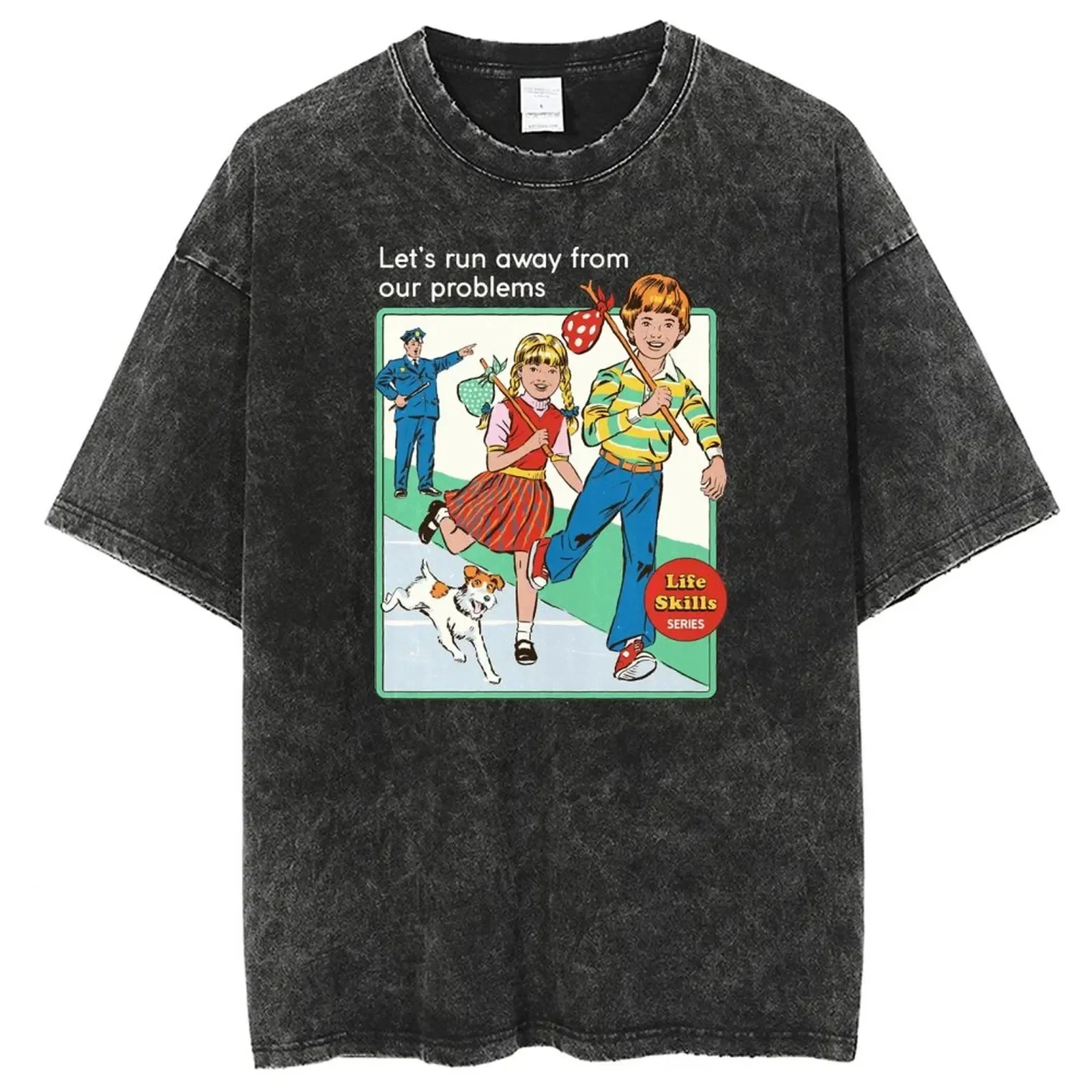 Sweet Dreams Evil Washed Tshirts Men Women Harajuku T-shirt Casual Tops Streetwear Oversized T Shirts Top Tee