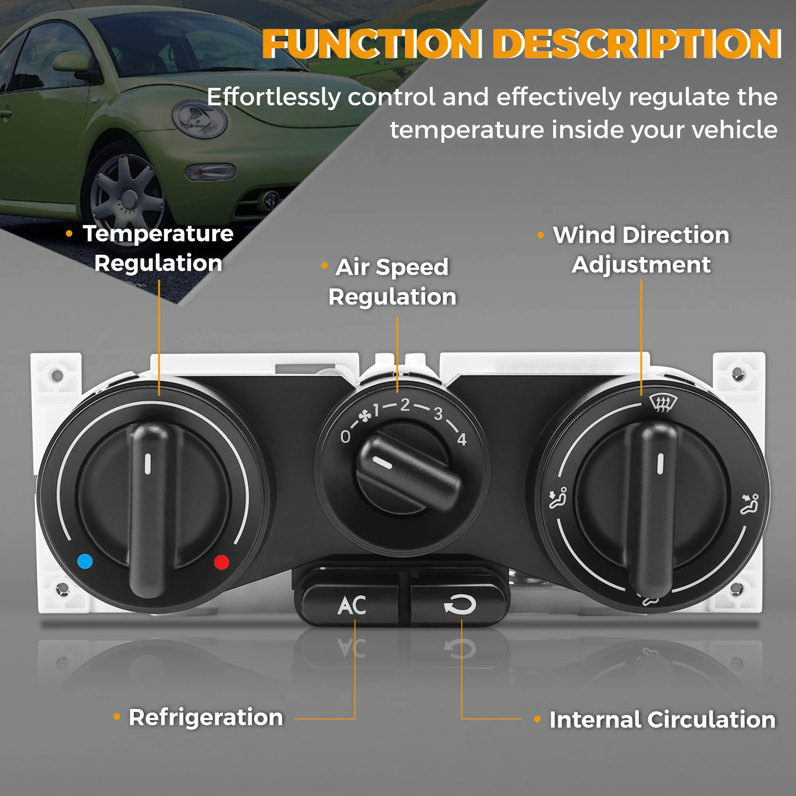 5 and 7 Pins Climate Control Module for Volkswagen Beetle 1998-2010 599-153, 599153
