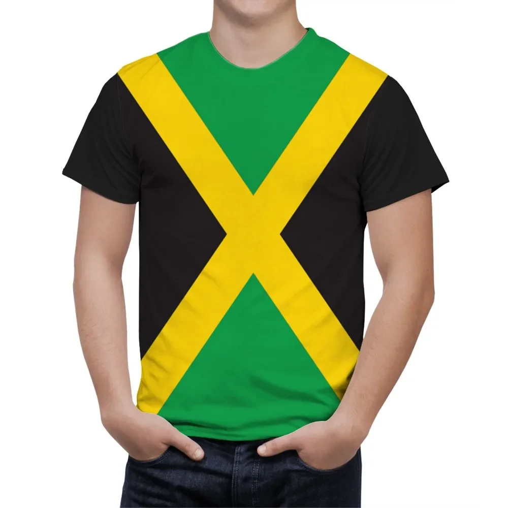 T Shirt Men Jamaica Flag Patriotic Sports Graphic T Shirts Family Fashion Hip Hop O-Neck Short Sleeve Printed Tops Man Clothes