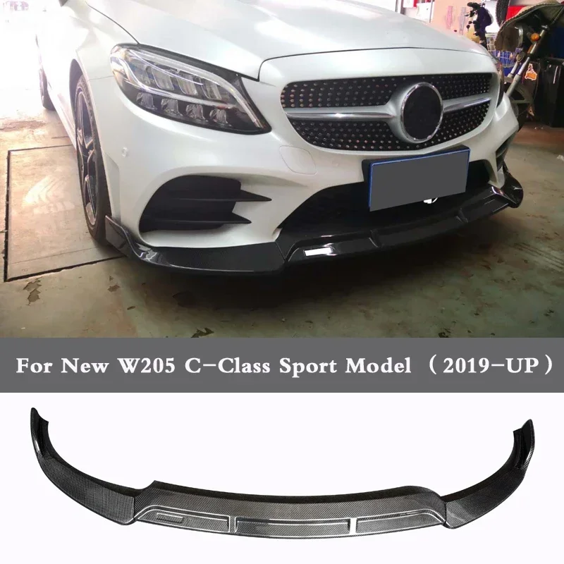 B Style Carbon fiber Bumper Front lip For Benz C Class W205 C180 C260 C300 2019UP