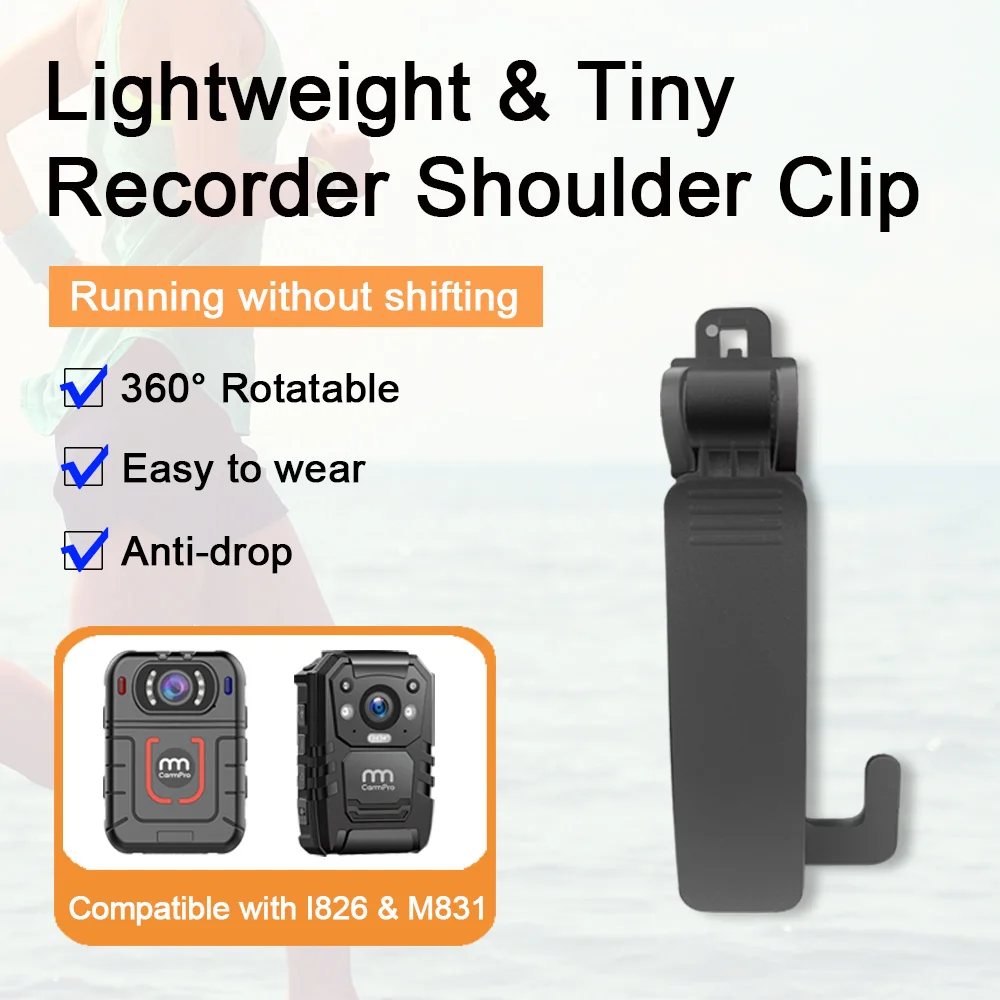 Metal Pocket Clip Mount for CammPro Body Worn Camera Police Shoulder Clip I826 and M831 - 2 in 1 Pack