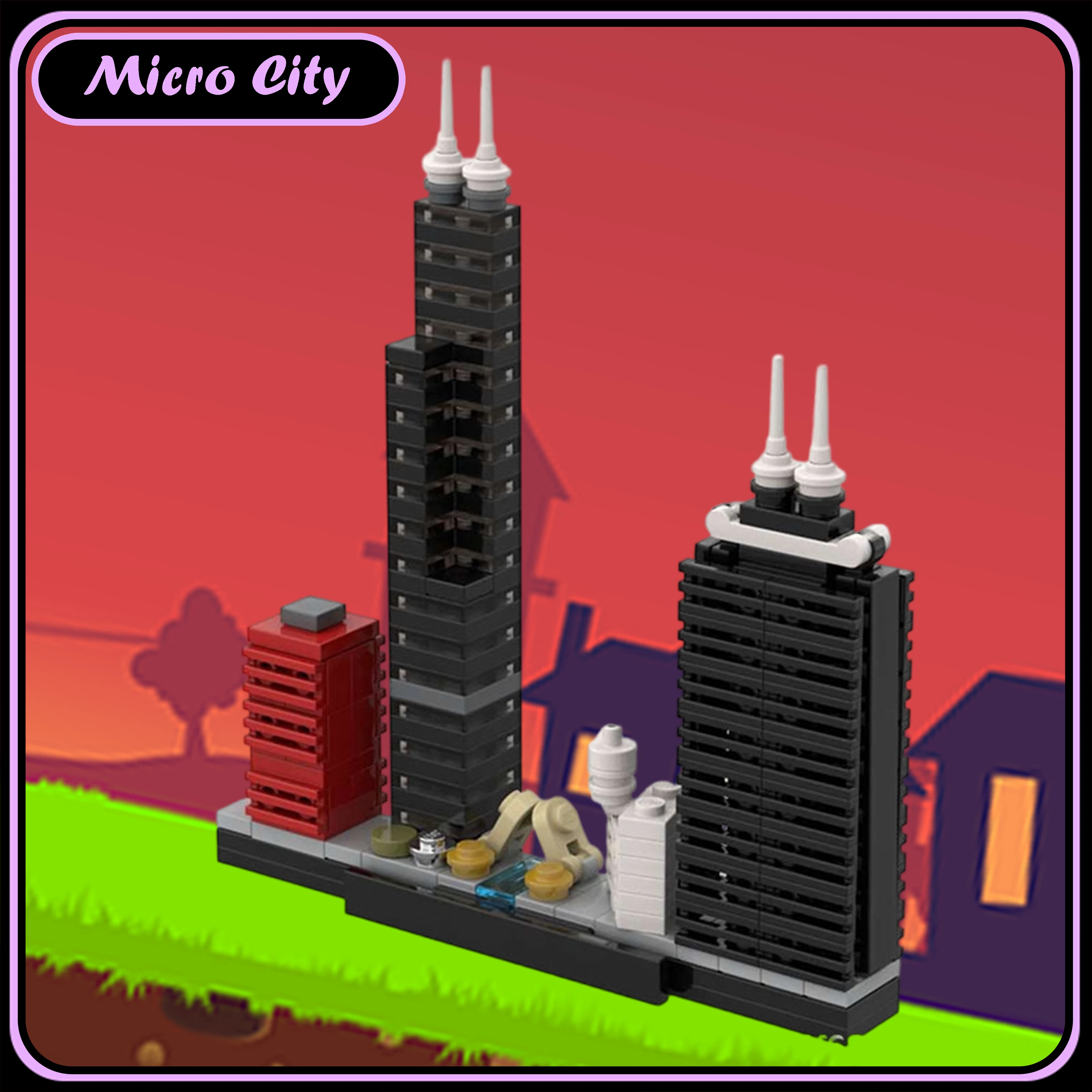 MOC City Chicago Skyline arquitectura modelo de bloques de construcción DIY montaje exhibición regalo coleccionable regalos para niños modelo regalo