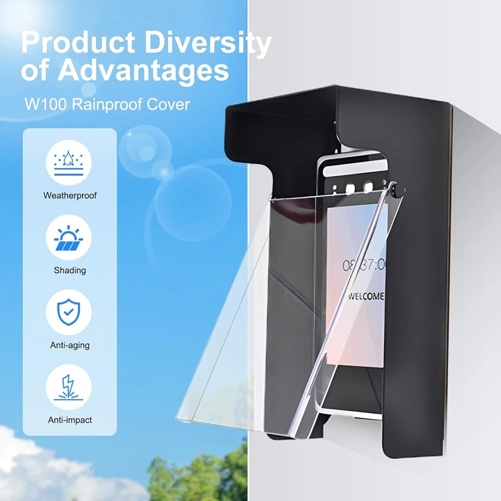[LXYA68Z!] For Outdoor Electronics Card Reader/Door Keypad/Attendance Machine Compatible Clear Flip Cap Keypad Rain Cover In Met