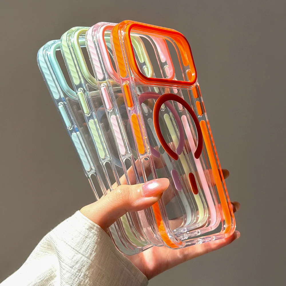 Luxury Candy Color Clear Magnetic Phone Case For iPhone 17 1