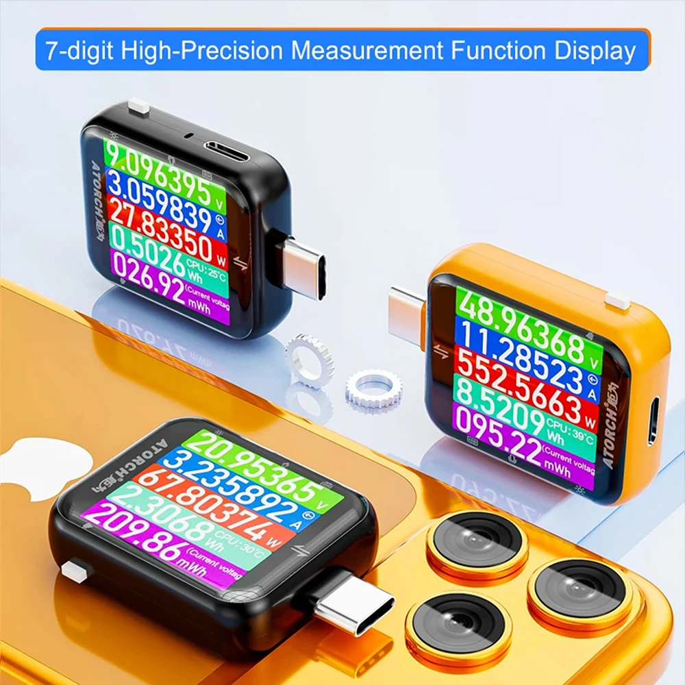 

T3 Touch Control Gravity Sensor High Precision Digital voltage current power meter Capacity USB Type C interface For Phone PC