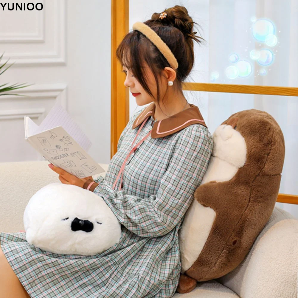 Simulation Cartoon Otter Plush Toys Funny Lifelike Animal Otter Toys Fashion Lying Down Seal Stuffed Dolls Children Toys