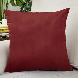 Funda de cojín de terciopelo rojo vino, funda de almohada para sala de estar, decoración de sofá, decoración nórdica para el hogar, 45x45cm