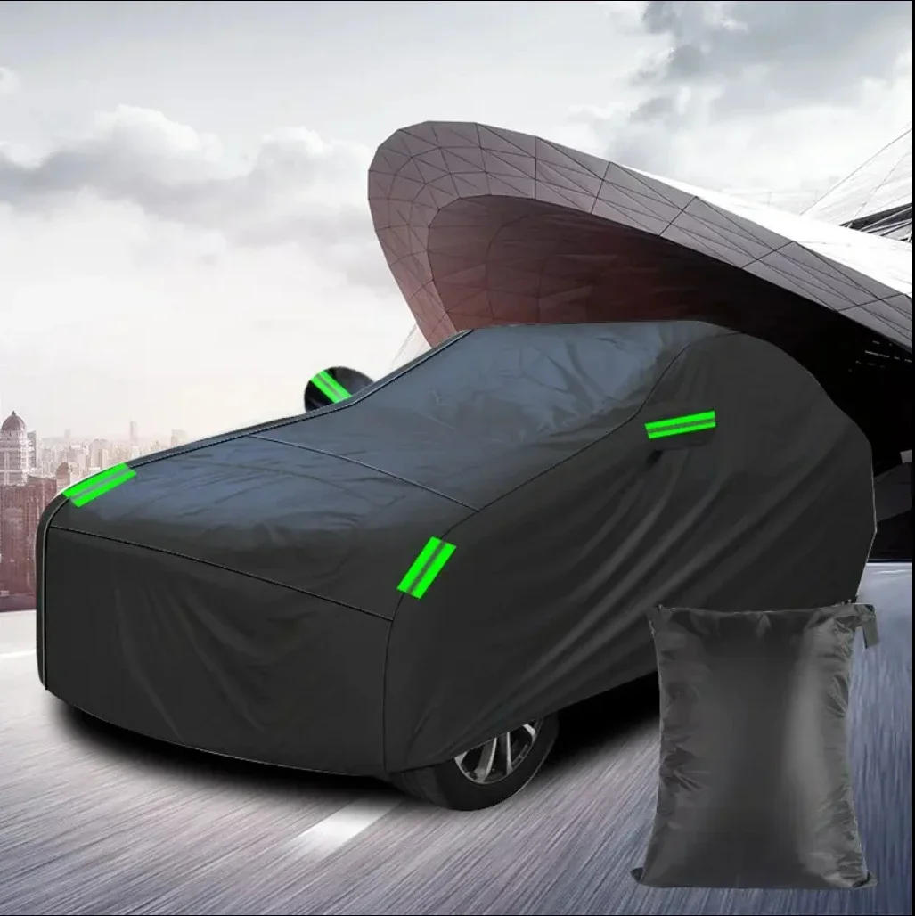 Suv/sedan Full Automatic Car Cover Tent Outdoor Waterproof Sun Rain Snow Protection Uv Car Zipper Design Black Car Case