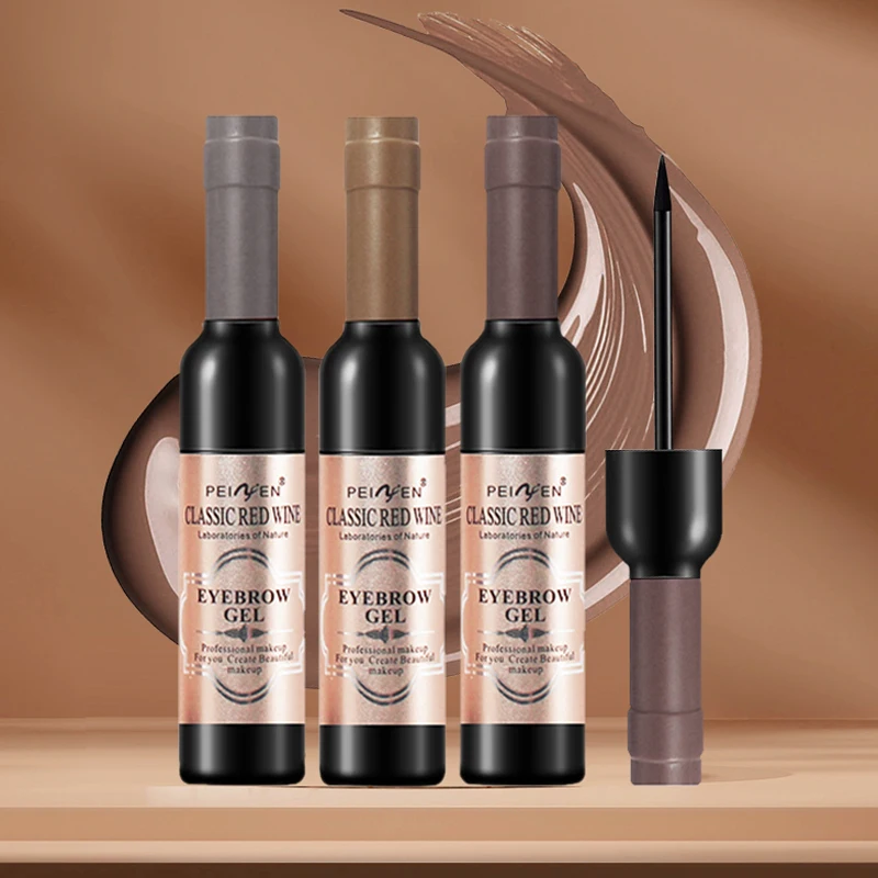 3 stuks rode wijnfles traanverf wenkbrauwcrème, langdurig zonder vlekken, waterdicht en zweetbestendig, gemakkelijk te kleuren