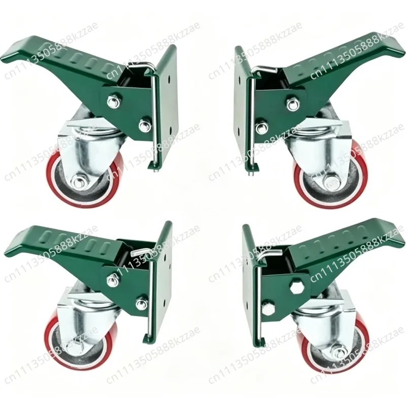 3 inch iron core polyurethane heavy duty casters, woodworking table pedal lift casters