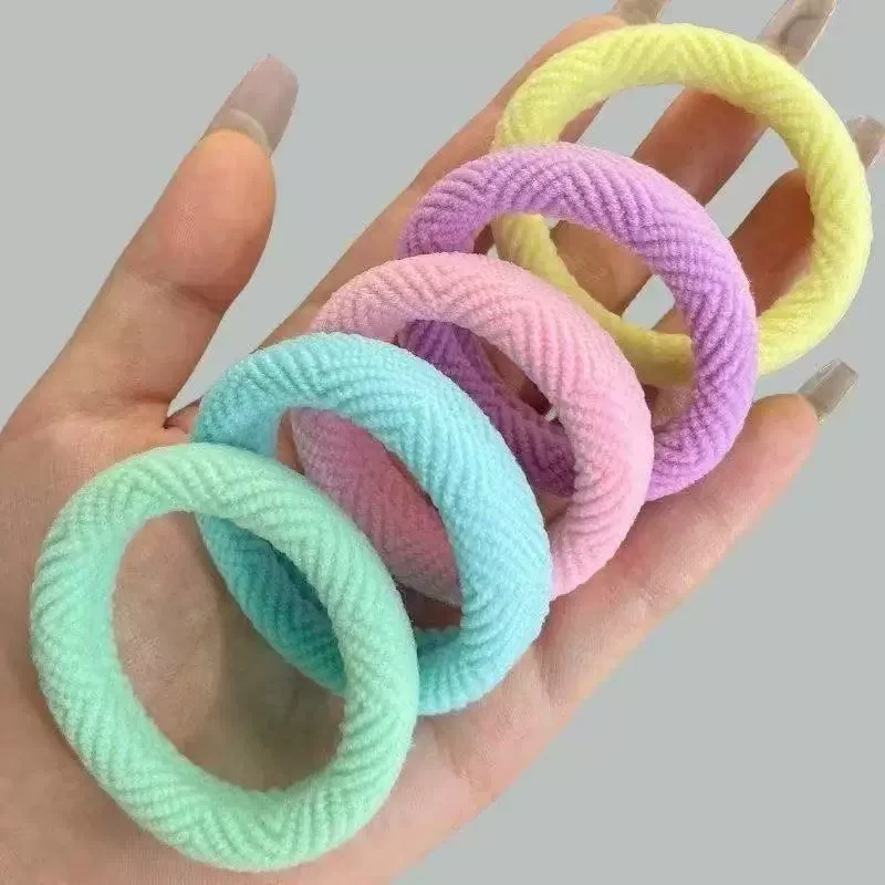 Eenvoudige, zeer elastische, naadloze haarband, verdikte rubberen band, haaraccessoire voor dames, duurzame hoge paardenstaart scrunchie.