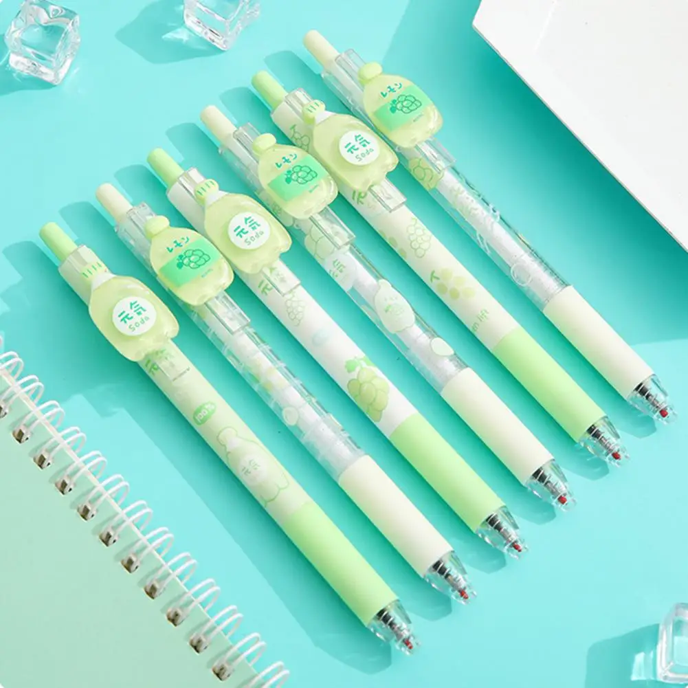 귀여운 사무실 플라스틱 볼펜, 0.5mm, 필기구, 검정 잉크, 학교 용품