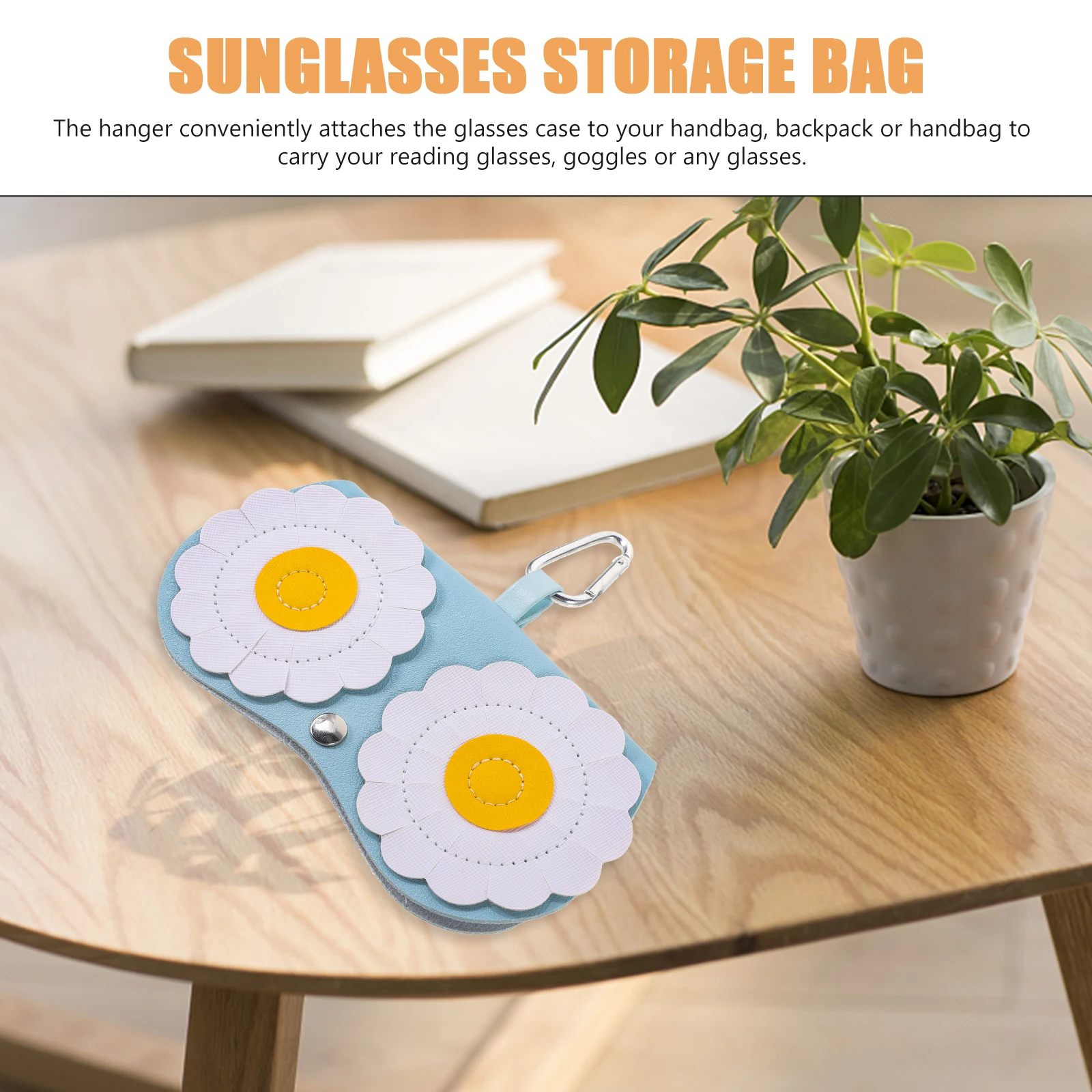 

Glasses Protective Blue Flower Adult Eyeglasses Pouch Sunglasses Storage Pouch Sunglasses Storage Bag Portable Case Holder Box