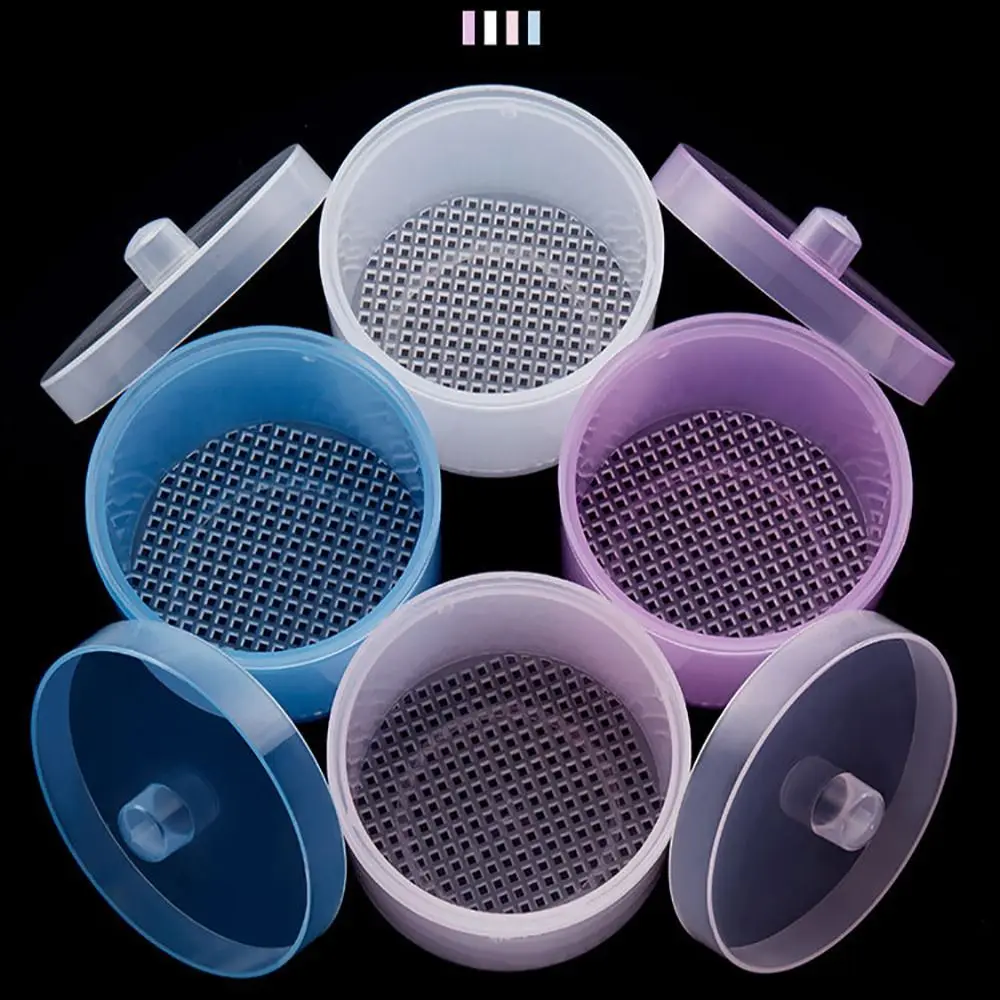 Nuevo esterilizador de brocas de plástico para decoración de uñas, caja de limpieza de herramientas para uñas con tapa, estuche de almacenamiento para manicura, herramientas de manicura