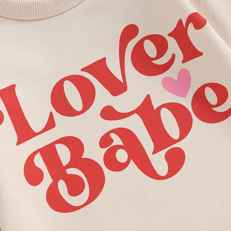 Valentines Bubble Romper Flying Long Sleeve Jumpsuit Letter Heart Print Cute Onepiece Infant Toddler Clothes