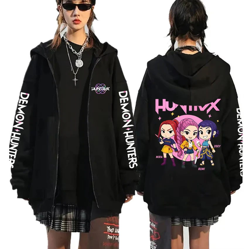 

Fashion Unisex Autumn And Winter Coat Kpop Demon Hunters Mira Rumi Zoey Saja Boys Print Zipper Hoodie Casual Long Sleeve Tops
