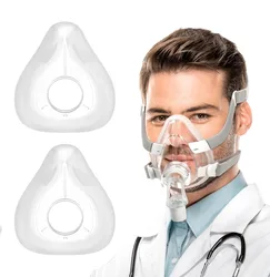 1pcs-Airfit F20 Silicone Replacement Cushions, Compatible with Res'med Face Masks, Full Face Mask Covering Mouth and Nose,Soft