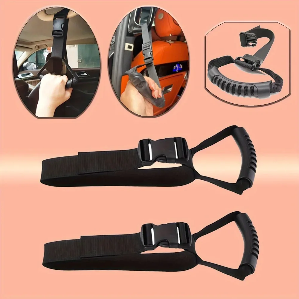 Ergonomic Adjustable Car Door Handle Assist Strap Nylon Hand Strap with Secure Buckle for Elderly And Disabled Interior Safety view 2