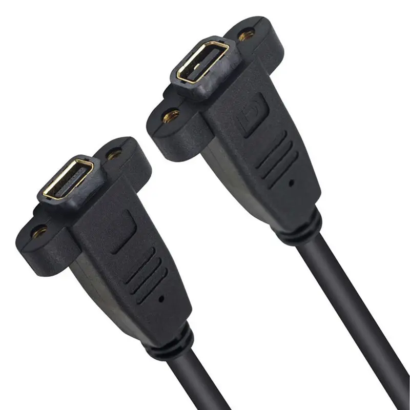 30cm 4K Gold-Plated Mini DisplayPort Female to Female With Ear and Fixed Screw Hole Test Extension Cable Mini DP Female-Female