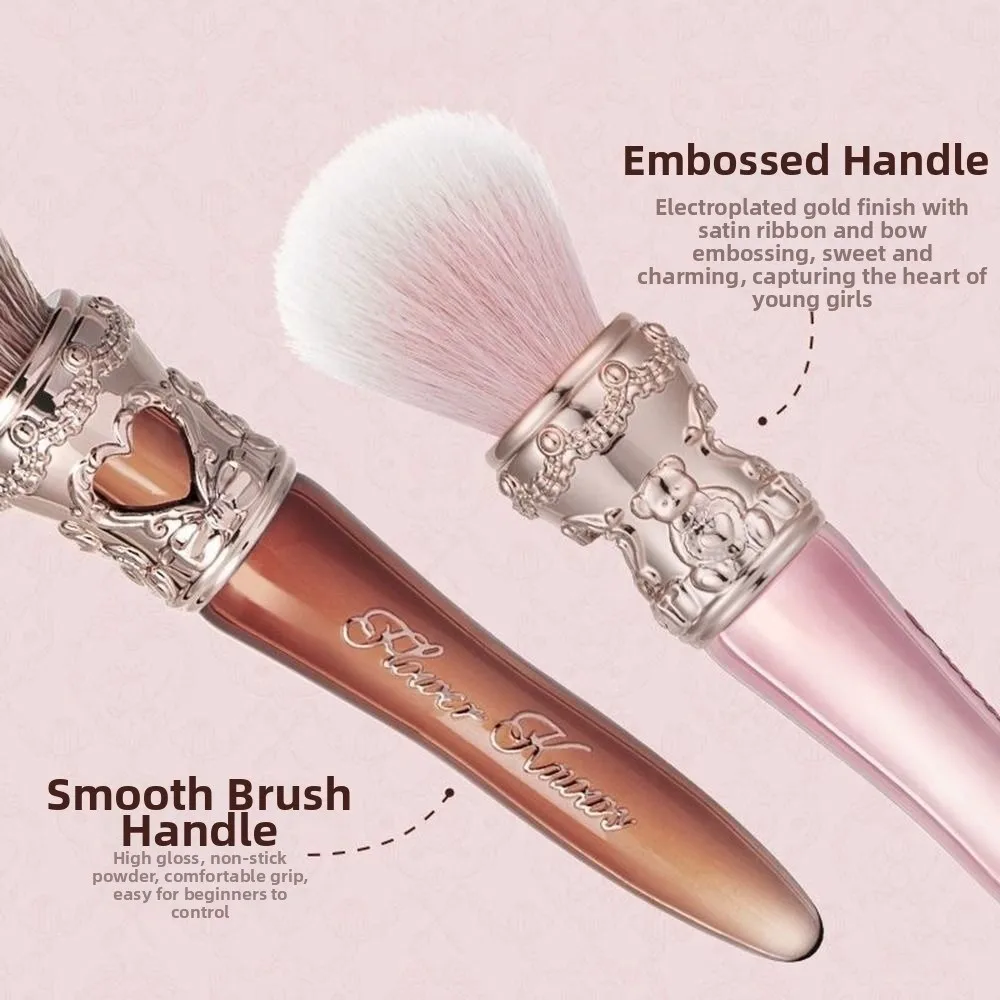 

Fashion Round-Tip Rounded Blush Brush Fairytales Sweet Stippling Brush Eyeshadow Blending Brush for Eye and Face