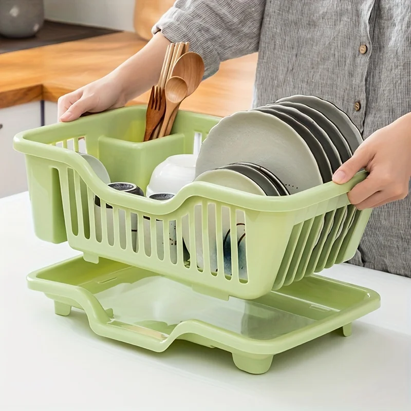 Premium Vegetable Drain Basket - Sturdy, Detachable Double-Layer Design - Dustproof & Anti-dust - Effortless Water Drainage for 