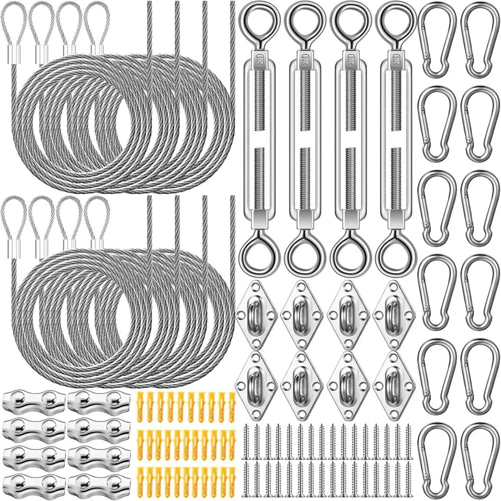 

Morning Sun Shade Sail Hardware Kit Sails Installation Kits 304 Stainless Steel Accessories Set Retractable Outdoor Shade Garden