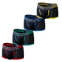 JOCKMAIL 4PCS/Lot Boxer Men Mesh Breathable Boxershorts Men Underwear Shorts Panties Men Cuecas Boxer Underpants Calzoncillos