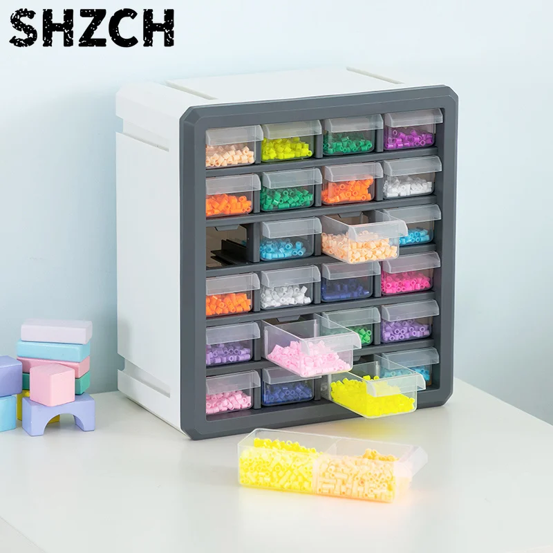 Versatile Adjustable Makeup Organizer Multi-Use Storage Box for Toys and Tools 24 Drawer Iron Bead Cosmetic Holder