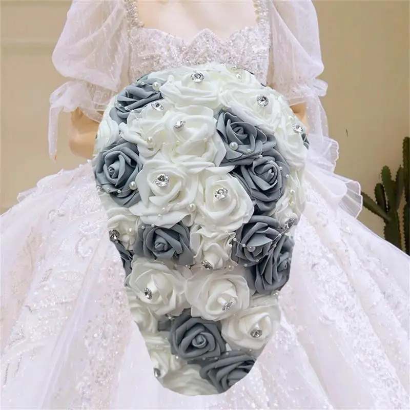 Hot Selling grey  waterfall  Wedding Bouquets