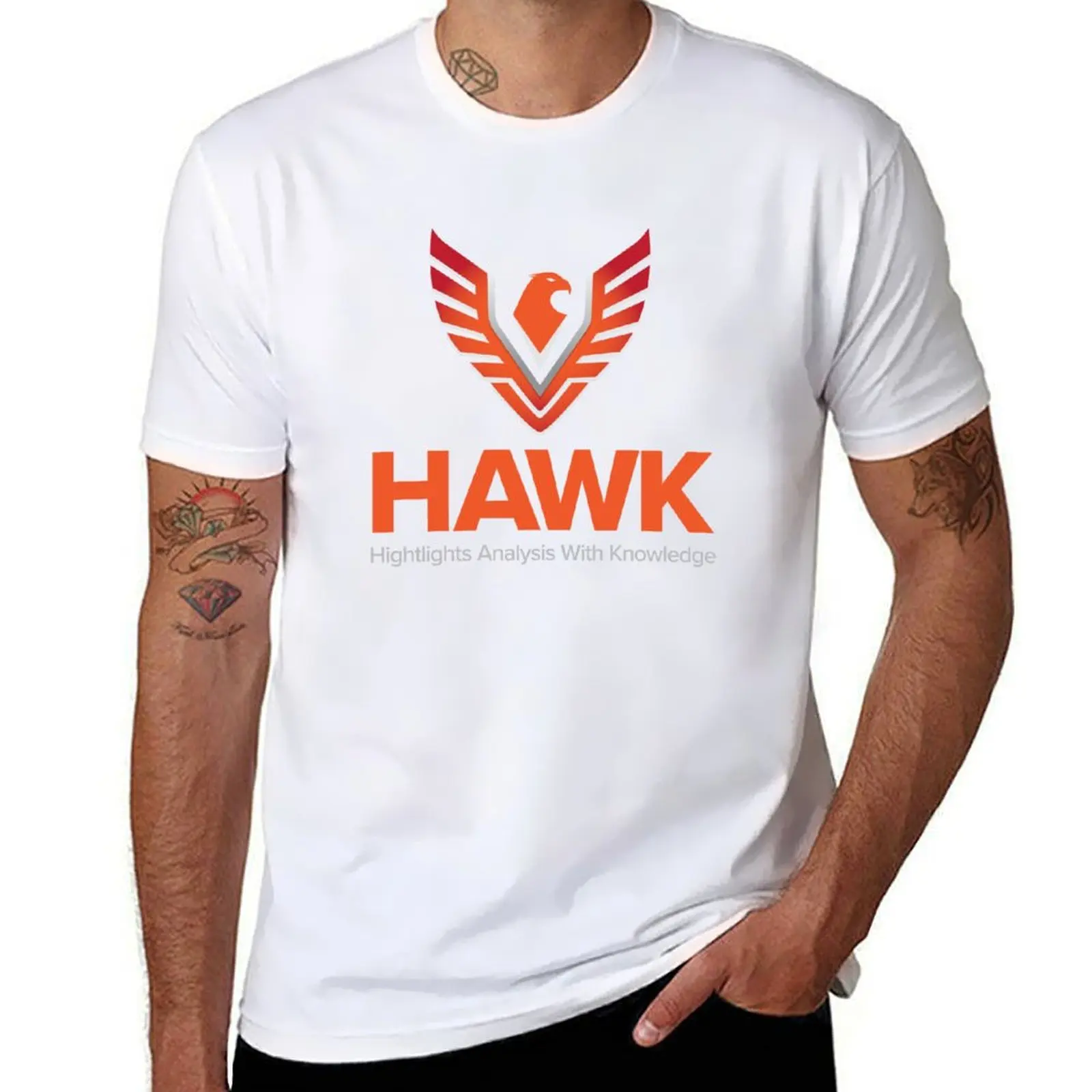 

HAWK Analysis Stacked Badge T-Shirt t shirts for man graphic tees man t shirt summer cotton t shirt pack T-Shirt